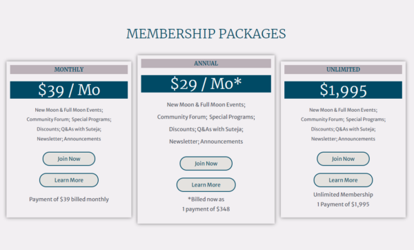 Membership packages